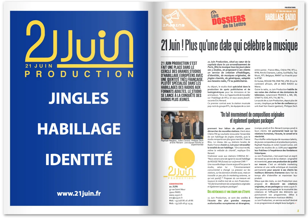Pages intérieures d'un dossier de La Lettre