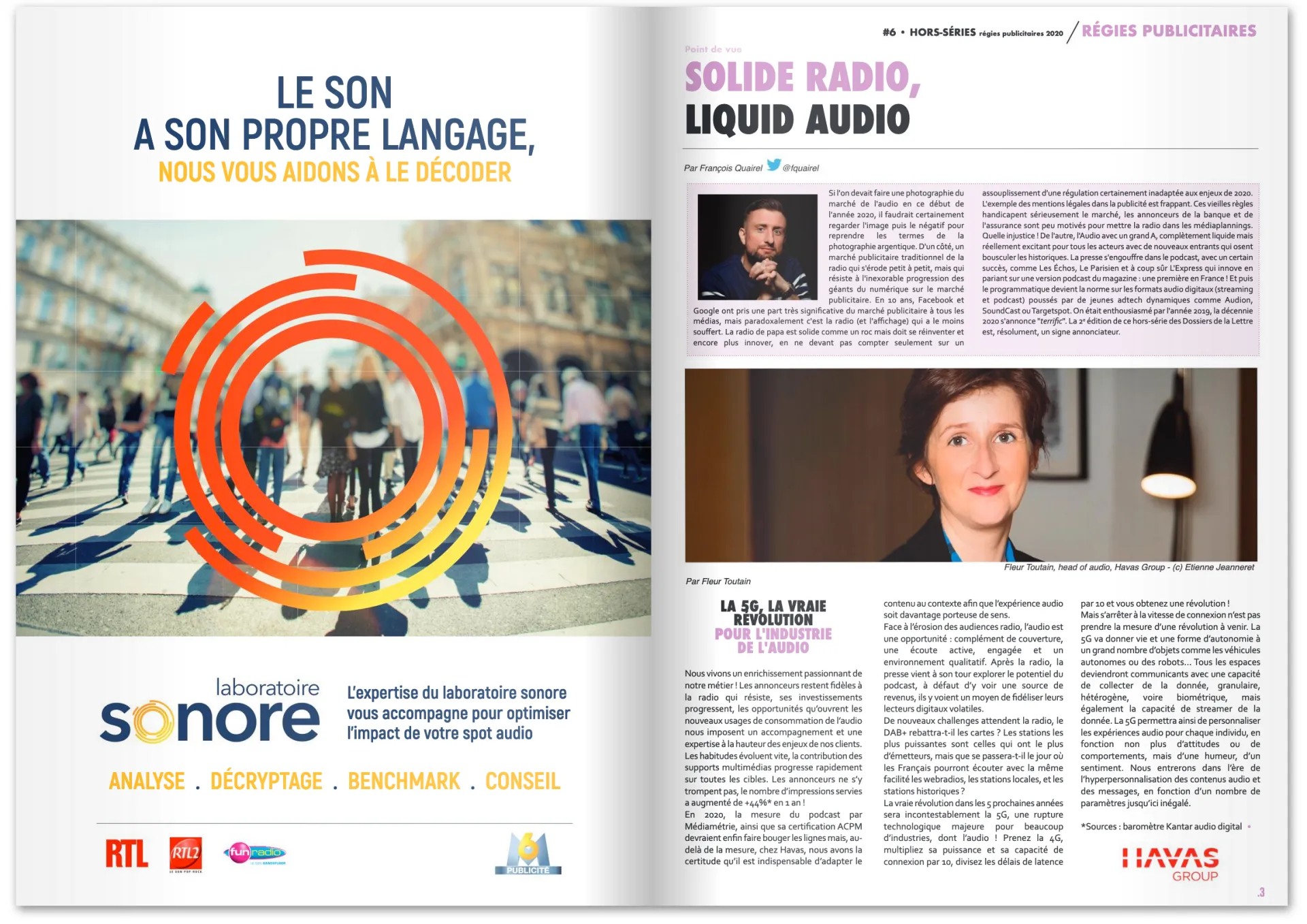 Pages intérieures du dossier Régies pub
