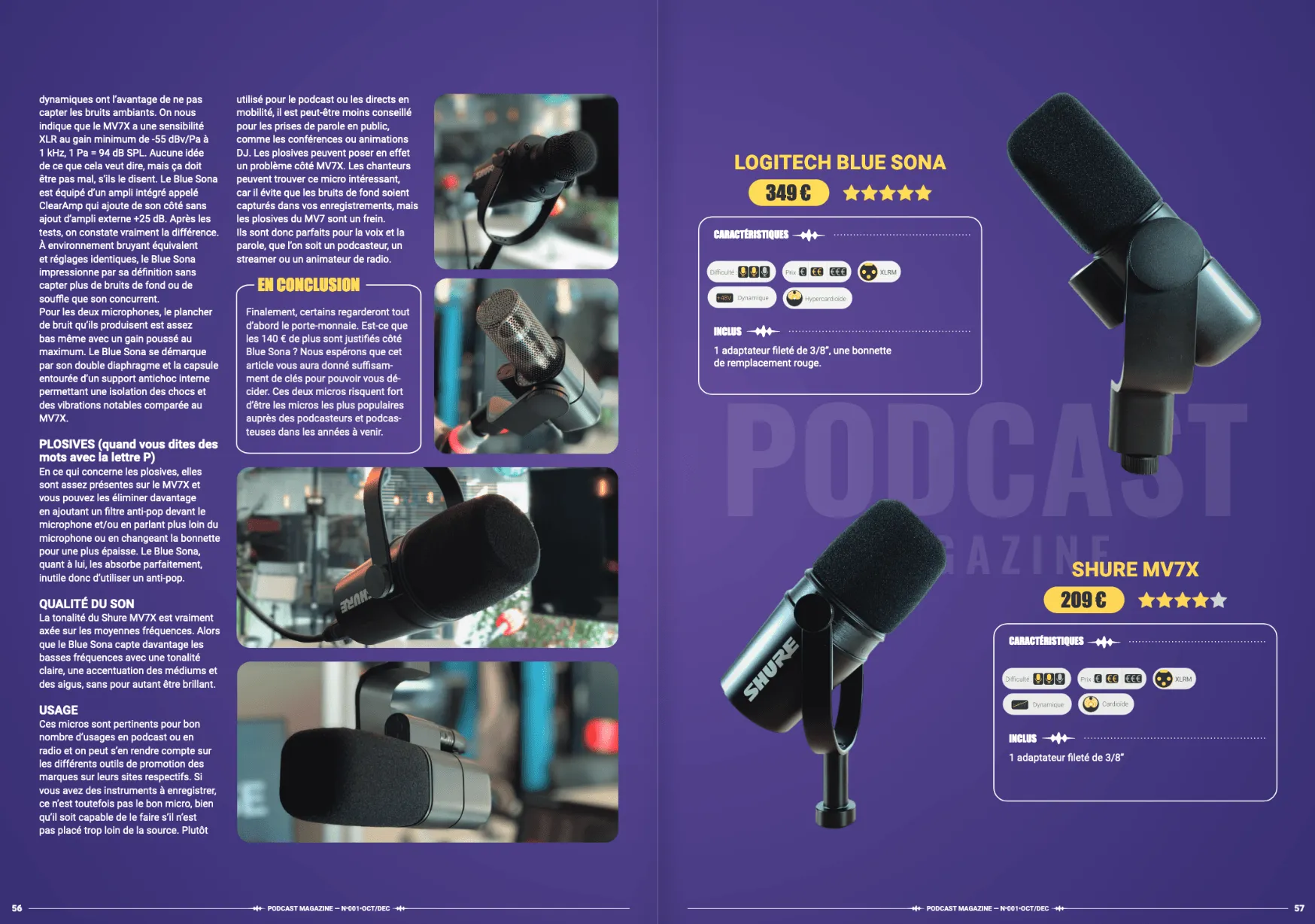 Exemple de double page de Podcast Magazine