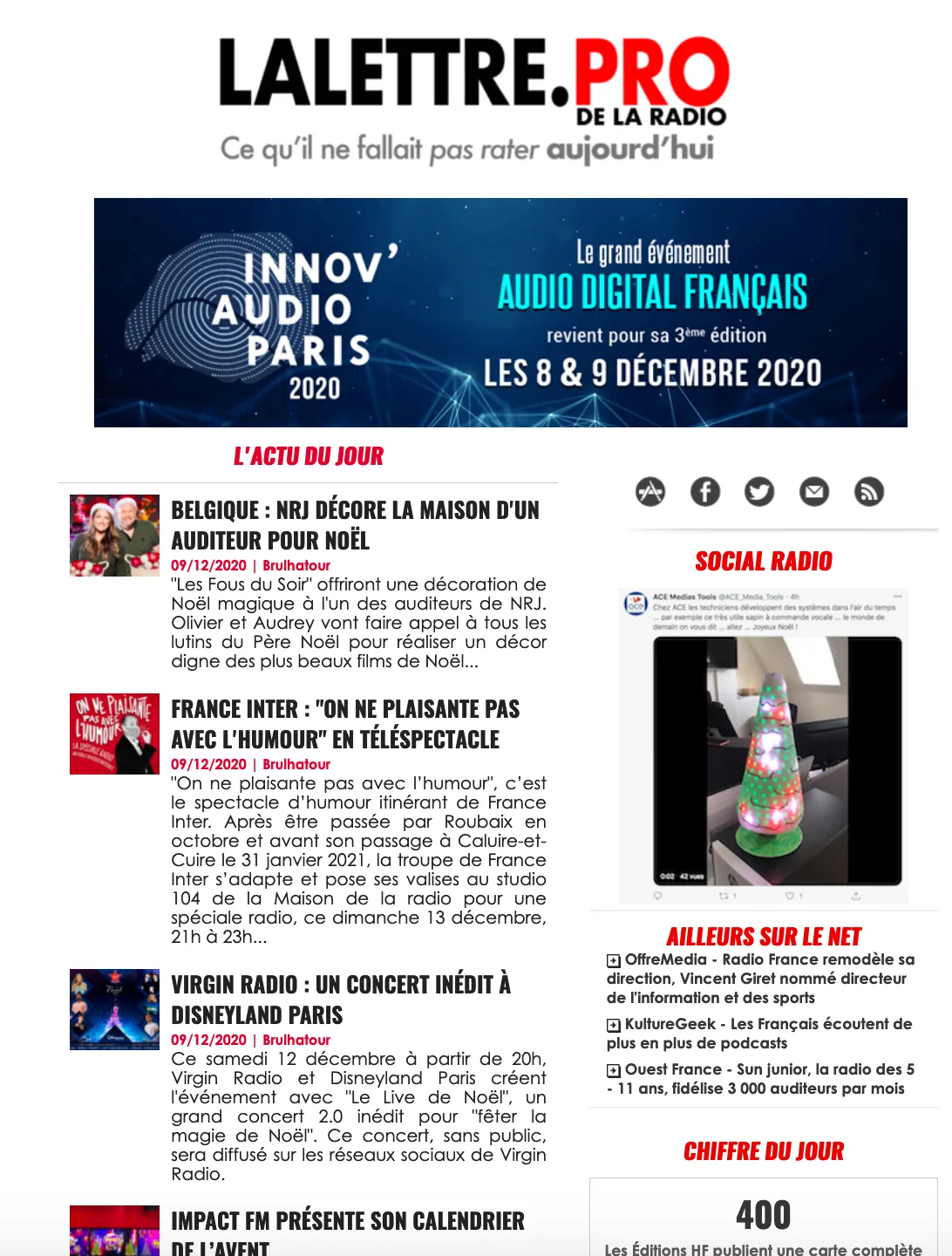 Exemple de page du Mag Hebdo de La Lettre Pro