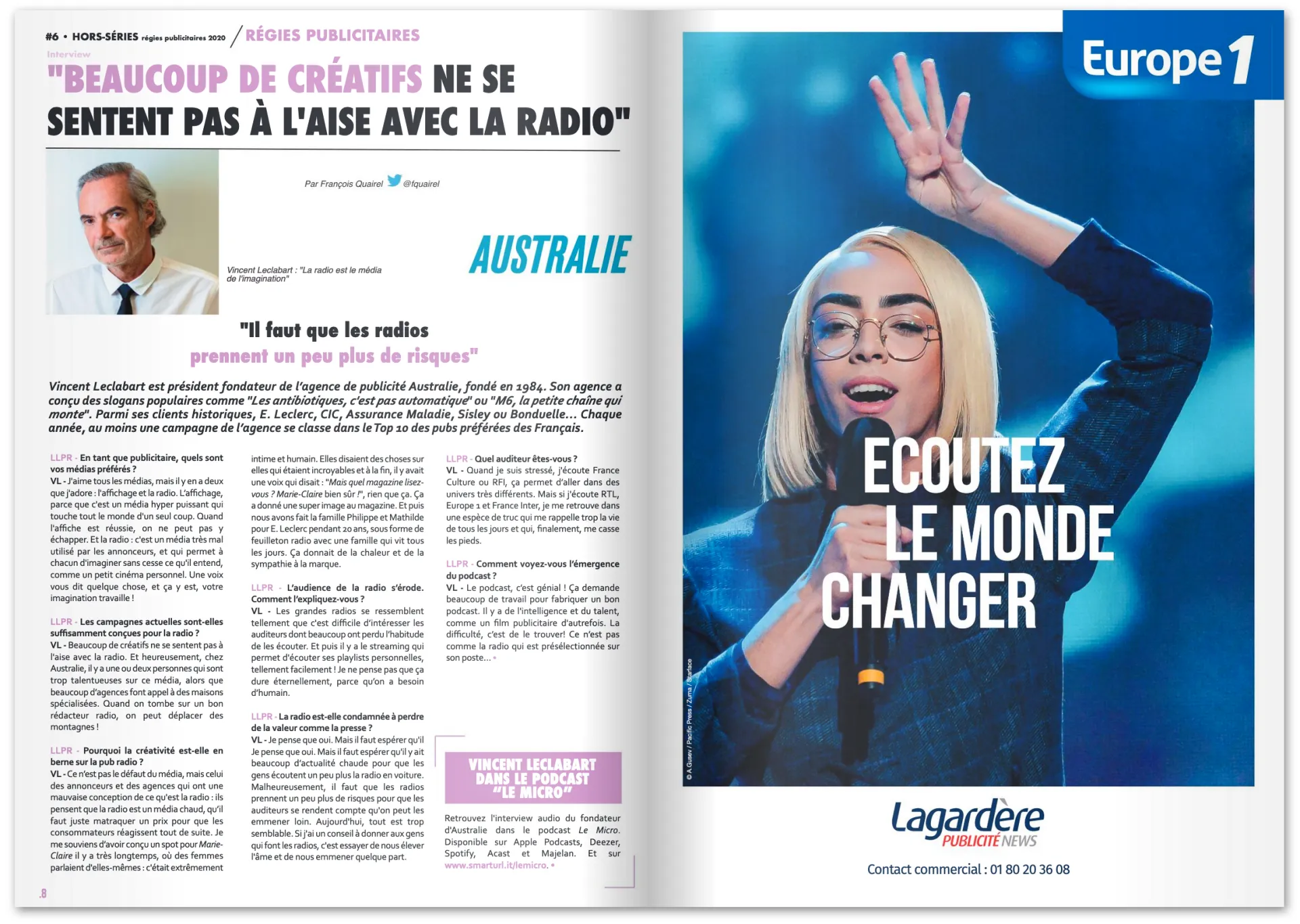 Exemple d'interview dans le dossier Régies pub